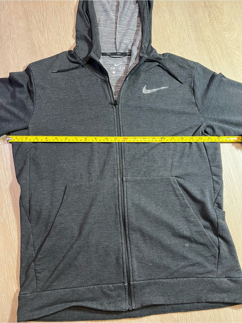Nike Men’s Size Large Charcoal Full-Zip Dri-FIT Hoodie - Picture 5 of 7